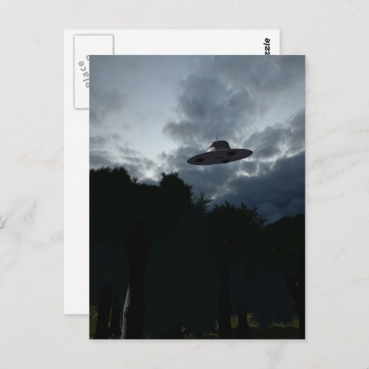 Classic Flying Saucer Postcard Postkarte (Vorne/Hinten)