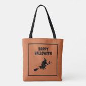 Classic Flying Witze auf Broom mit Cat Halloween Tasche (Rückseite)