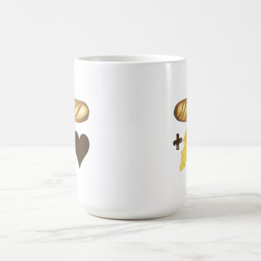 Classic Food Pairing Brot + Butter = Liebe Herz Kaffeetasse (Mittel)