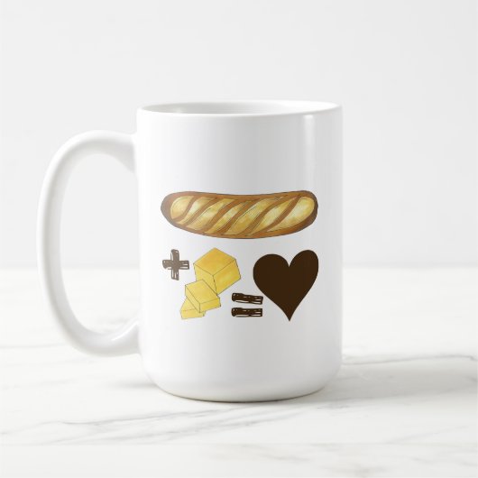 Classic Food Pairing Brot + Butter = Liebe Herz Kaffeetasse (Links)