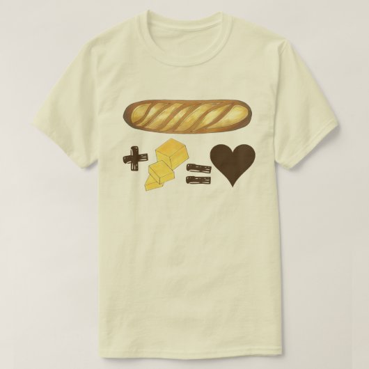 Classic Food Pairing Brot + Butter = Liebe Herz T-Shirt (Design vorne)