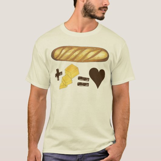 Classic Food Pairing Brot + Butter = Liebe Herz T-Shirt (Vorderseite)