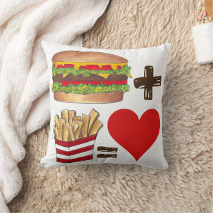 Classic Food Pairing Burger + Fries = Liebe Herz Kissen