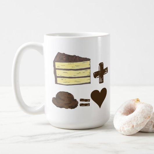 Classic Food Pairing Cake + Ice Cream = Liebe Herz Kaffeetasse (Mit Donut)