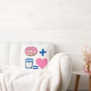 Classic Food Pairing Donut + Coffee = Liebe Herz Kissen