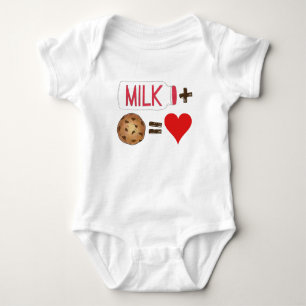 Classic Food Pairing Milk + Cookies = Liebe Herz Baby Strampler