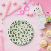 Classic Forest Green Alphabet Pappteller (Party)