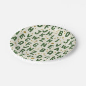 Classic Forest Green Alphabet Pappteller (Schrägansicht)