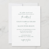 Classic Forest Green Elegante Wedding Einladung (Vorderseite)
