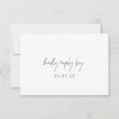 Classic Forest Green Elegante Wedding RSVP Karte (Vorderseite)