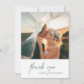 Classic Forest Green Forest Elegante Hochzeit Dankeskarte (Vorderseite)