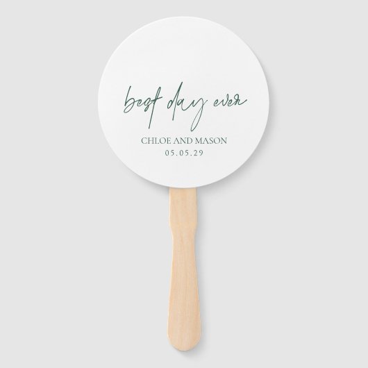 Classic Forest Green Forest Elegante Hochzeit Fächer (Vorderseite)