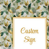 Classic Forest Green Gold Blätter Hochzeit Custom Poster