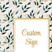 Classic Forest Green Gold Foliage Custom Poster