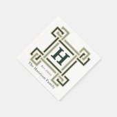 Classic Forest Green Monogram Family Name Serviette (Ecke)