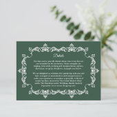 Classic Forest Green Ornately Framed Wedding Begleitkarte (Stehend Vorderseite)