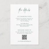 Classic Forest Green QR Code Elegante Hochzeit Begleitkarte (Vorderseite)