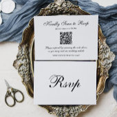 Classic Formal Black and White | QR Code Wedding RSVP Karte