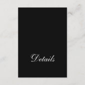 Classic Formal Black | Wedding Guest Details Begleitkarte (Rückseite)