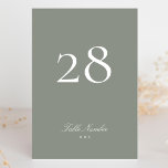 Classic Formal Calligraphy Gray Green Wedding Tischnummer<br><div class="desc">Dieses Design ist Teil einer Kollektion; Bitte kontaktieren Sie mich in Touch,  wenn Sie Hilfe beim Finden von passenden Designs oder Produkten benötigen; auch in anderen Farben erhältlich</div>