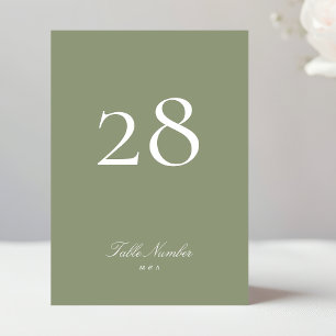 Classic Formal Calligraphy Sage Green Wedding Tischnummer