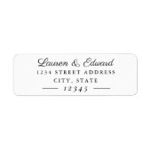 Classic Formal Couple Names Wedding Rücksendeadres (Vorne)