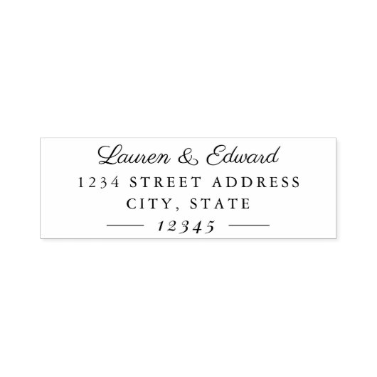 Classic Formal Couple Names Wedding Rücksendeadres Permastempel (Design)