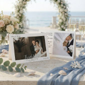 Classic Formal Filigree Wedding Photo Landscape Dankeskarte