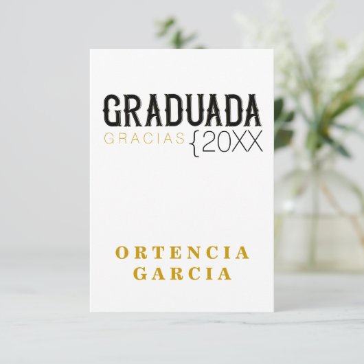 CLASSIC FORMAL Graduada GRACIAS Karte (Stehend Vorderseite)