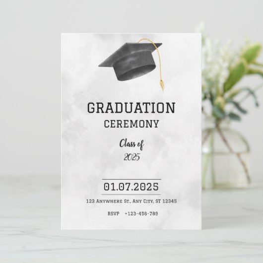 Classic Formal Graduation Announcement Einladung (Stehend Vorderseite)