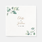 Classic Formal Green Blätter Wedding Napkins Serviette (Vorderseite)