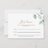 Classic Formal Green Wedding Song Request Card RSVP Karte (Vorderseite)