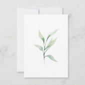 Classic Formal Green Wedding Song Request Card RSVP Karte (Rückseite)