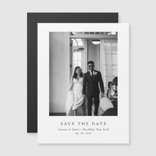 Classic Formal Magnetic Wedding Save The Date Magnetkarte (Vorne/Hinten)