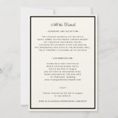 Classic formal minimal ivory black wedding einladung (Rückseite)