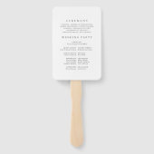 Classic Formal Modern Wedding Program Fan Fächer (Rückseite)