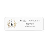 Classic Formal Monogram Crest Return Address Label (Vorne)