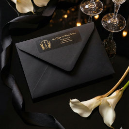Classic Formal Monogram Crest Return Address Label