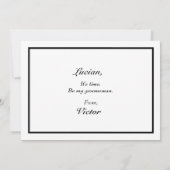 Classic Formal Schwarz-weiß Trauzeuge Vorschlag Ca Einladung (Rückseite)