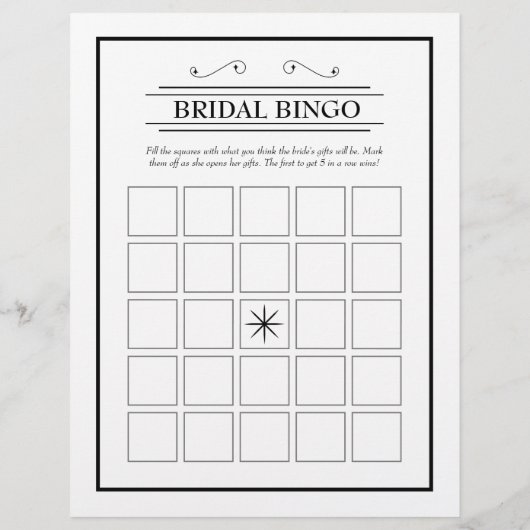 Classic Formal Two-Sided Bingo Brautparty Games (Rückseite)