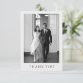 Classic Formal Wedding Photo Monogram Thank You Dankeskarte (Stehend Vorderseite)