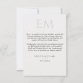 Classic Formal Wedding Photo Monogram Thank You Dankeskarte (Rückseite)