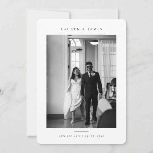 Classic Formal Wedding Photo Save the Date (Vorderseite)