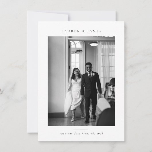 Classic Formal Wedding Photo Save the Date (Vorderseite)