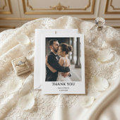 Classic Formal Wedding Photo Thank You Card Dankeskarte