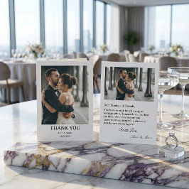 Classic Formal Wedding Photo Thank You Card Dankeskarte