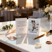 Classic Formal Wedding Photo Thank You Card Dankeskarte