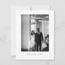 Classic Formal Wedding Photo Thank You Card Dankeskarte