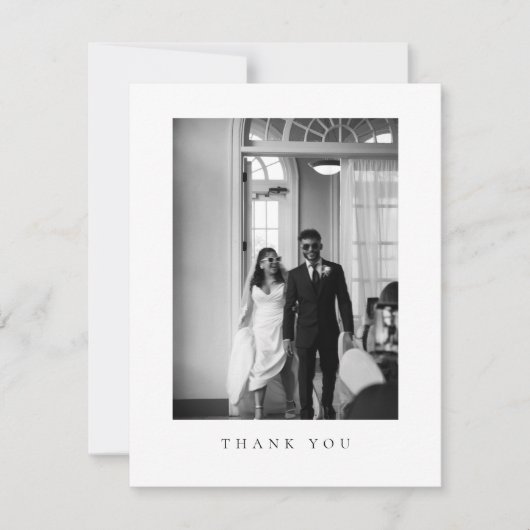 Classic Formal Wedding Photo Thank You Card Dankeskarte (Vorderseite)
