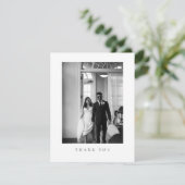 Classic Formal Wedding Photo Thank You Card Dankeskarte (Stehend Vorderseite)